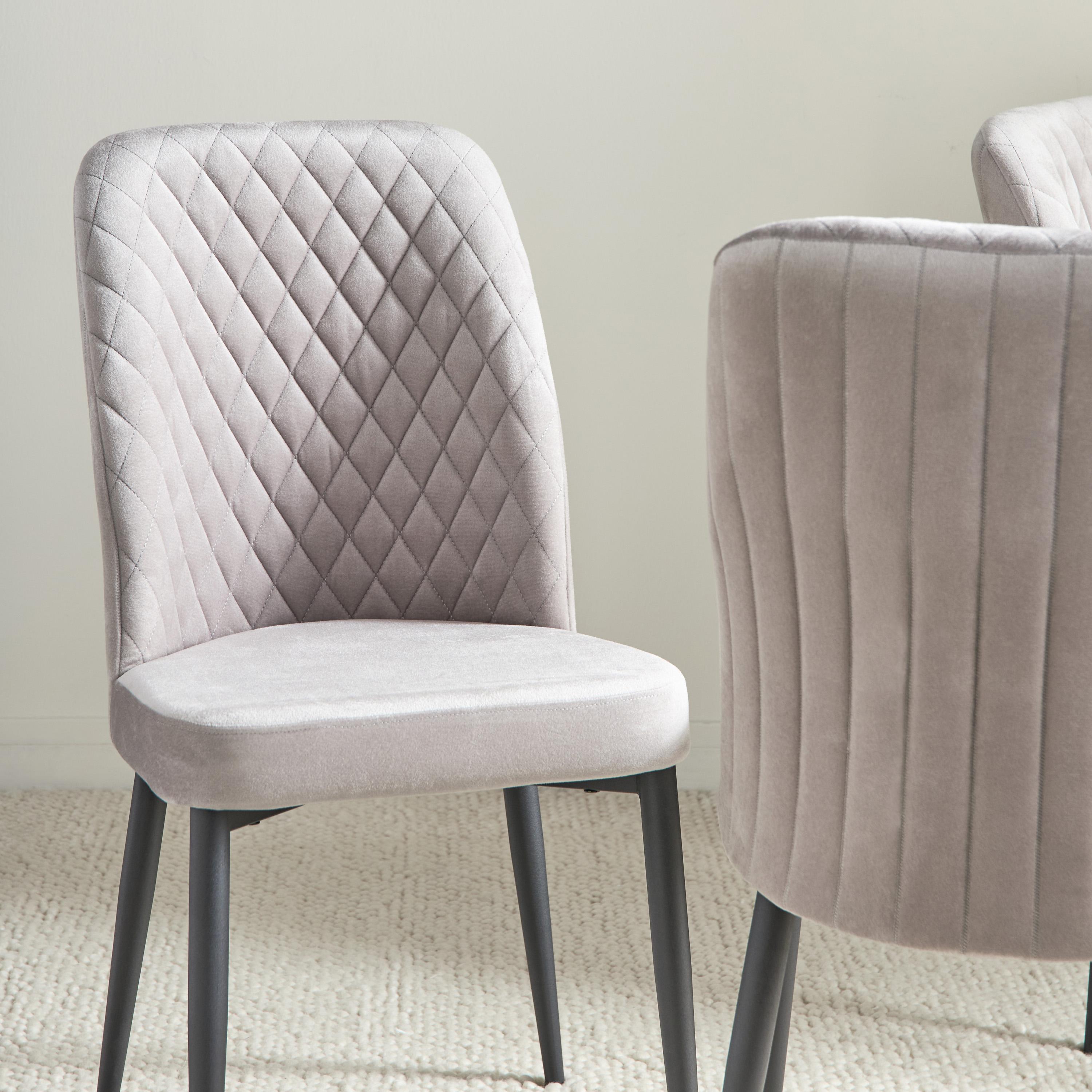Home Canvas Modern Tufi Dining Room Chairs with Velvet fabric for Living Room | Tufted Armless Kitchen Chairs with Metal Legs Set of 4 - Gold