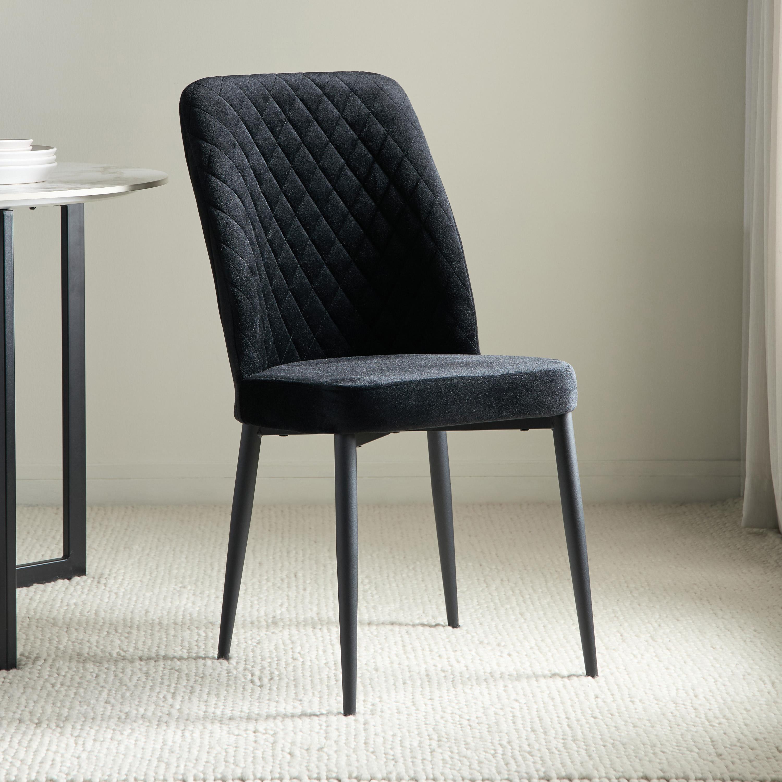 Home Canvas Modern Tufi Dining Room Chairs with Velvet fabric for Living Room | Tufted Armless Kitchen Chairs with Metal Legs Set of 4 - Gold