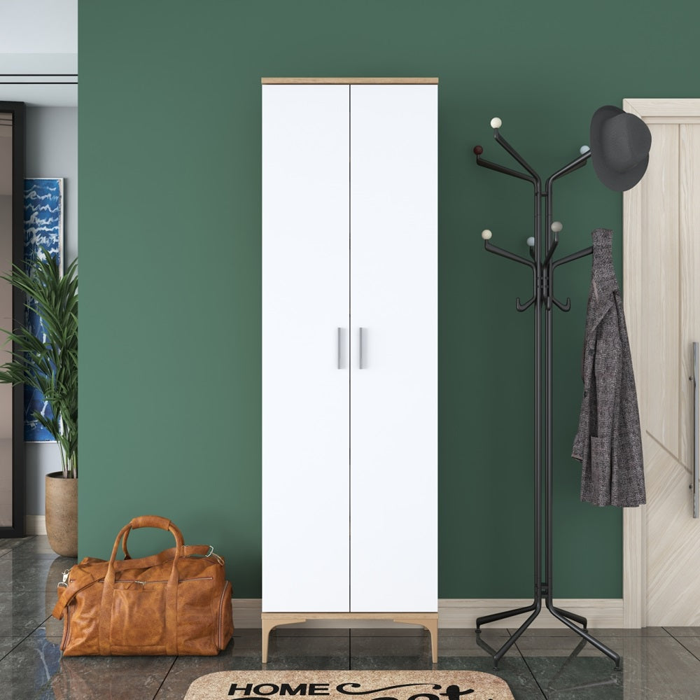Home Canvas Harmony Dual-Tone Tall Storage Cabinet Grey and Oak