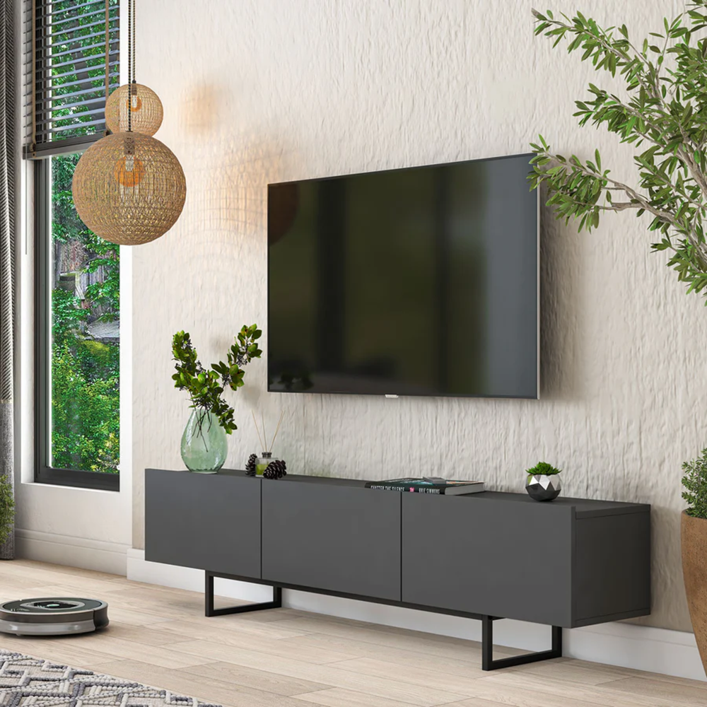 Home Canvas Nova Media Dark Grey TV Console Table