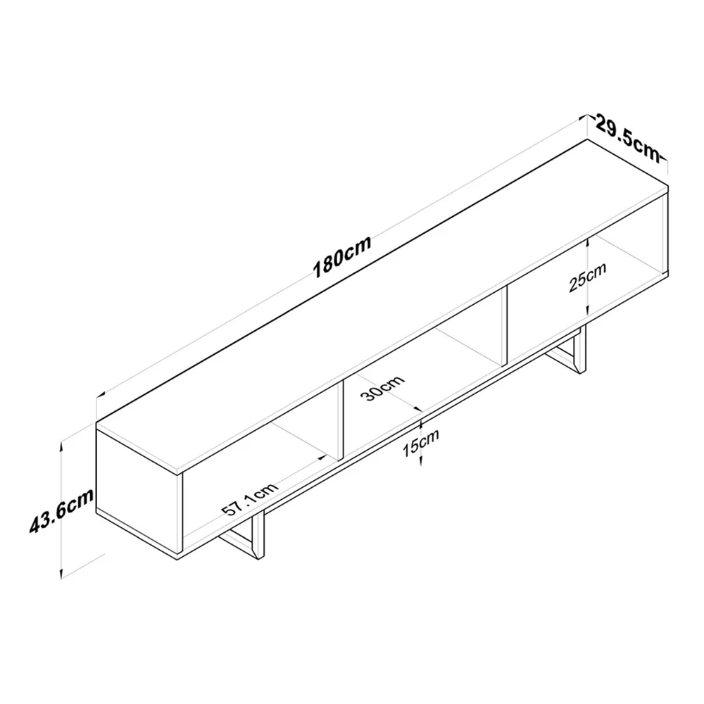 Home Canvas Nova Media Dark Grey TV Console Table