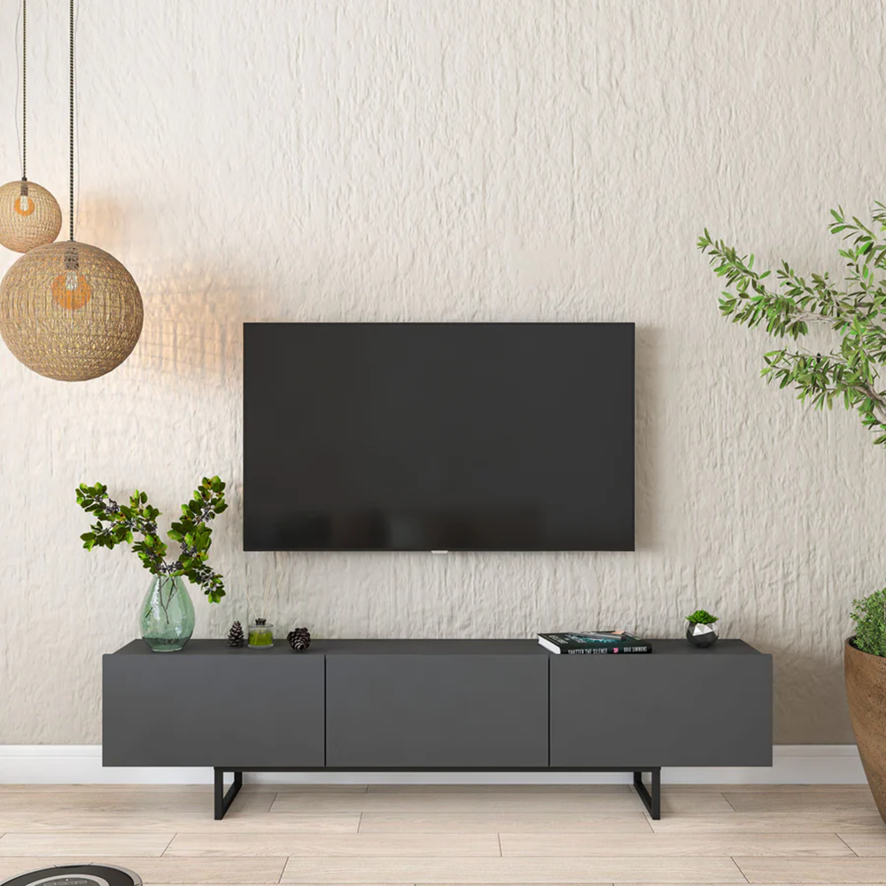Home Canvas Nova Media Dark Grey TV Console Table