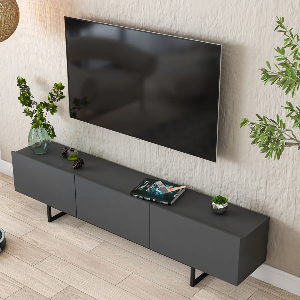 Home Canvas Nova Media Dark Grey TV Console Table