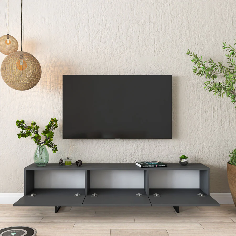 Home Canvas Nova Media Dark Grey TV Console Table