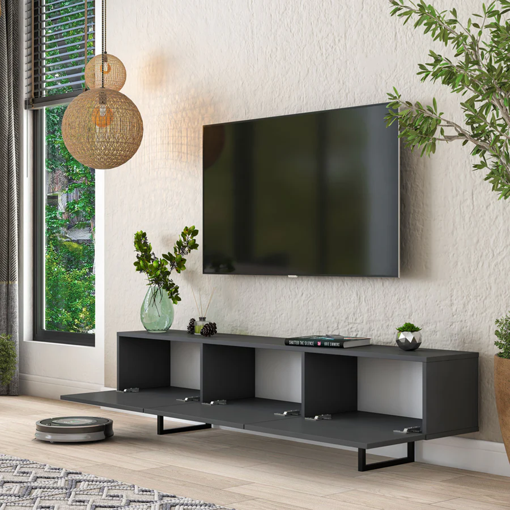 Home Canvas Nova Media Dark Grey TV Console Table