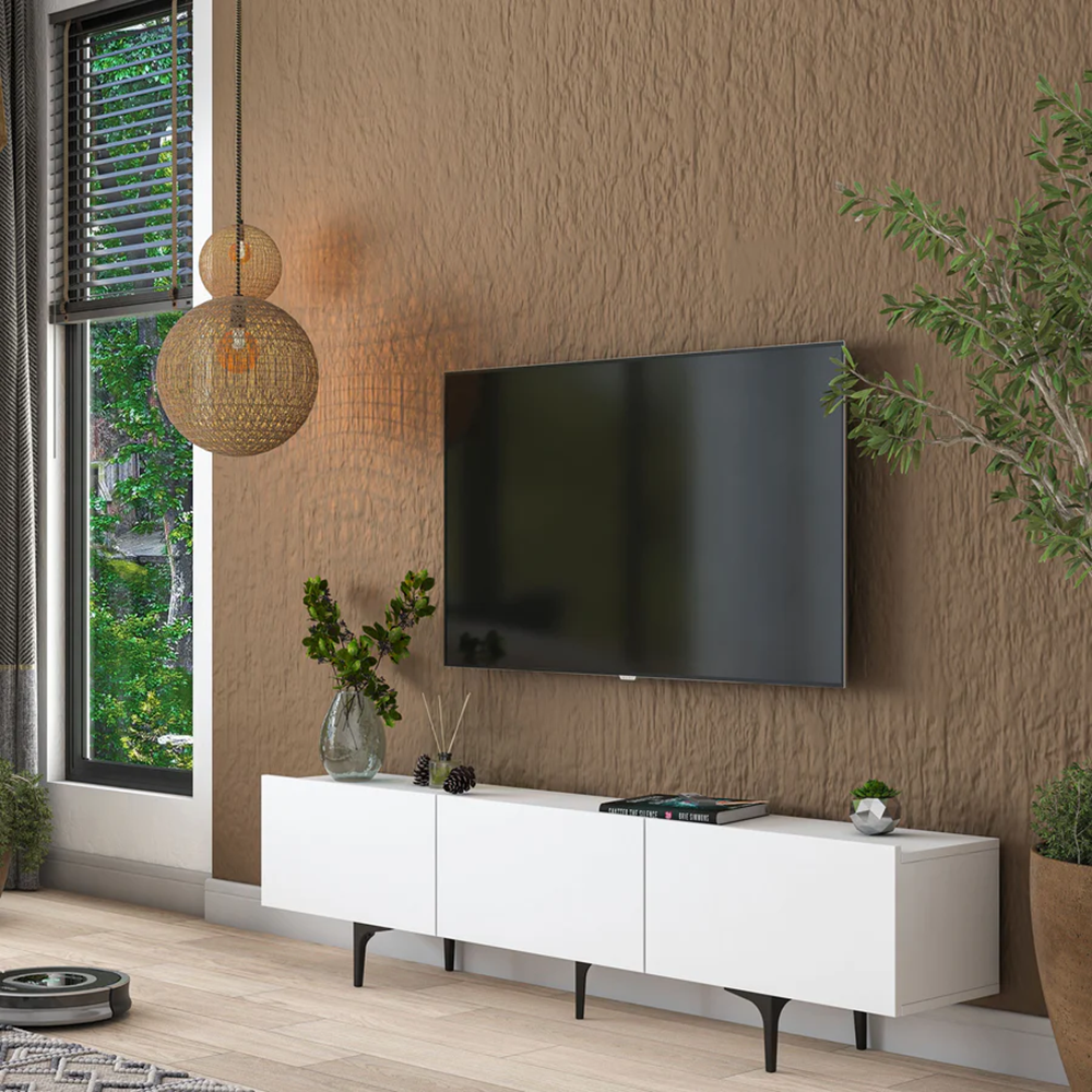 Home Canvas LuxeVision Dark Grey TV Console Table