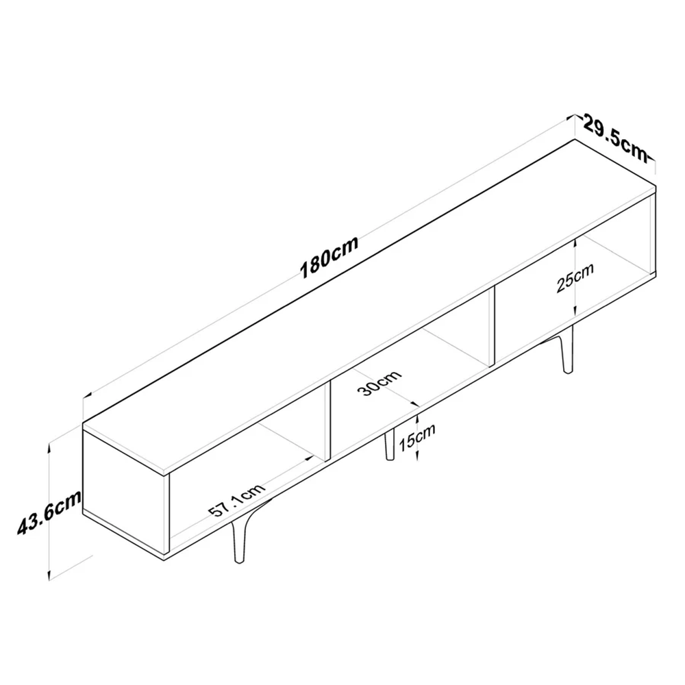 Home Canvas LuxeVision Dark Grey TV Console Table