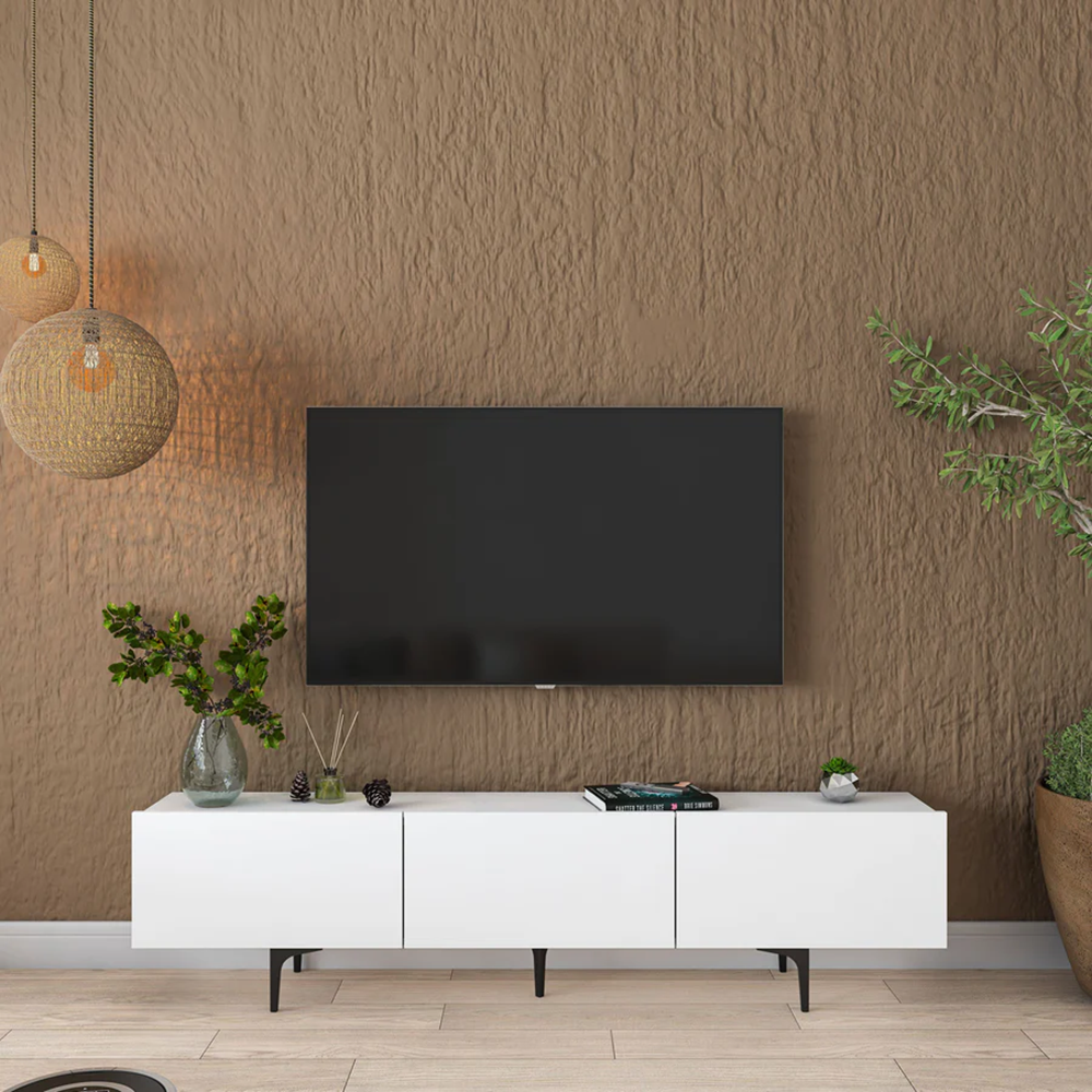 Home Canvas LuxeVision Dark Grey TV Console Table