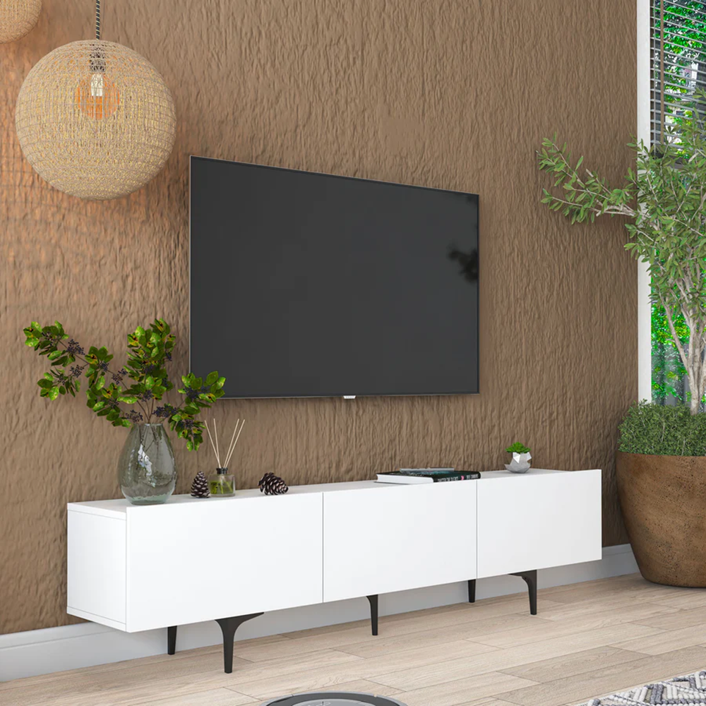 Home Canvas LuxeVision Dark Grey TV Console Table
