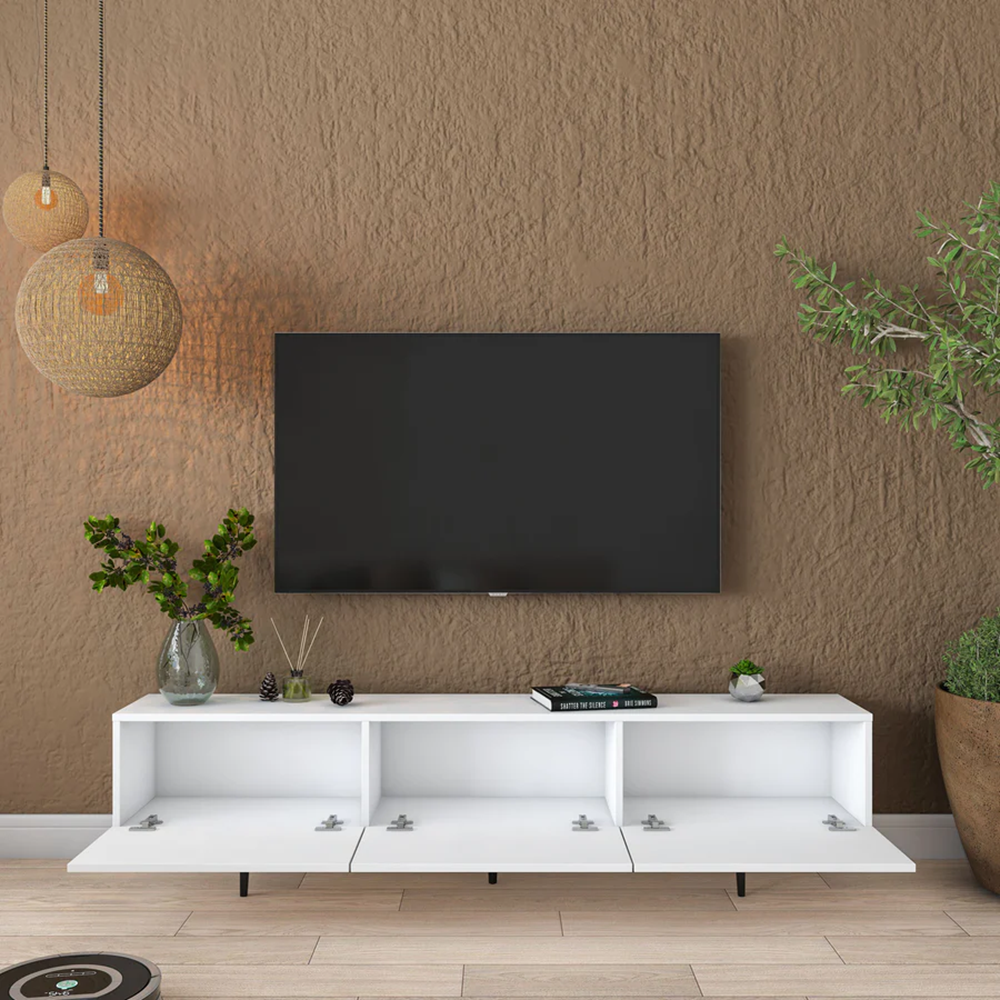 Home Canvas LuxeVision Dark Grey TV Console Table