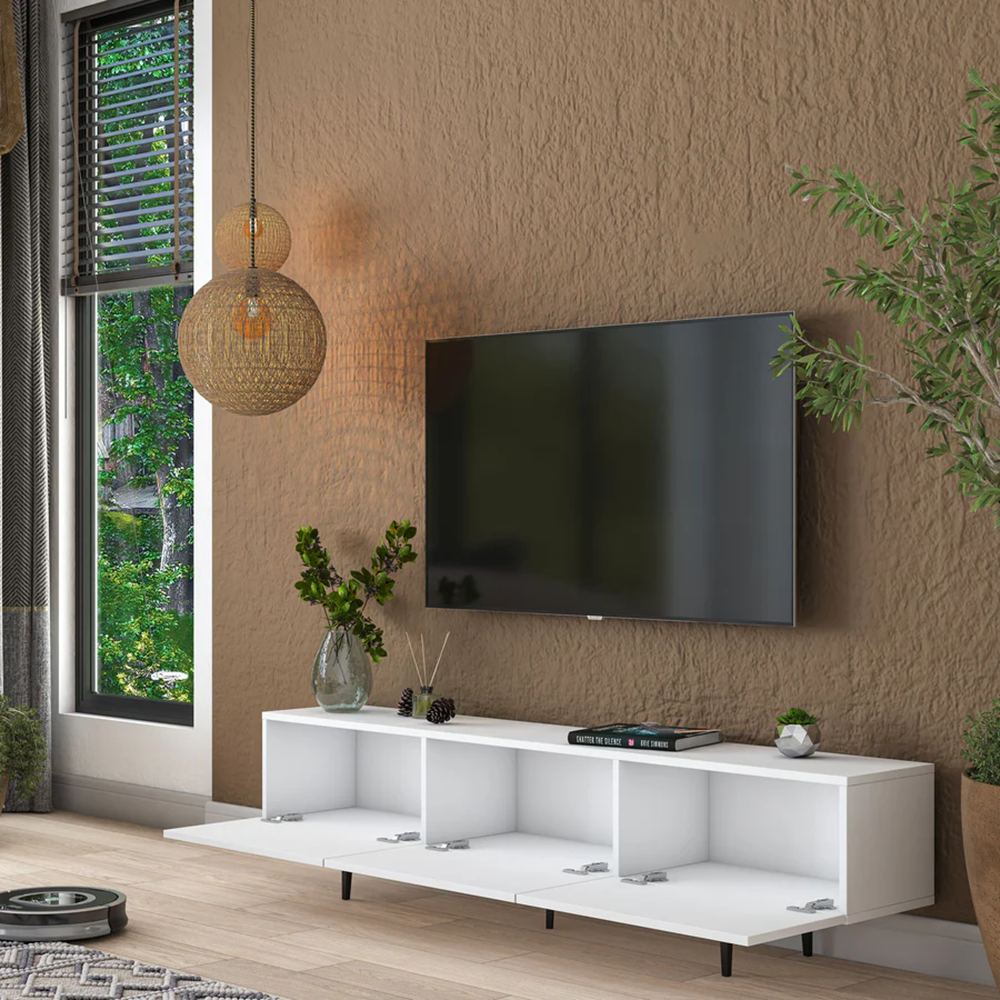 Home Canvas LuxeVision Dark Grey TV Console Table
