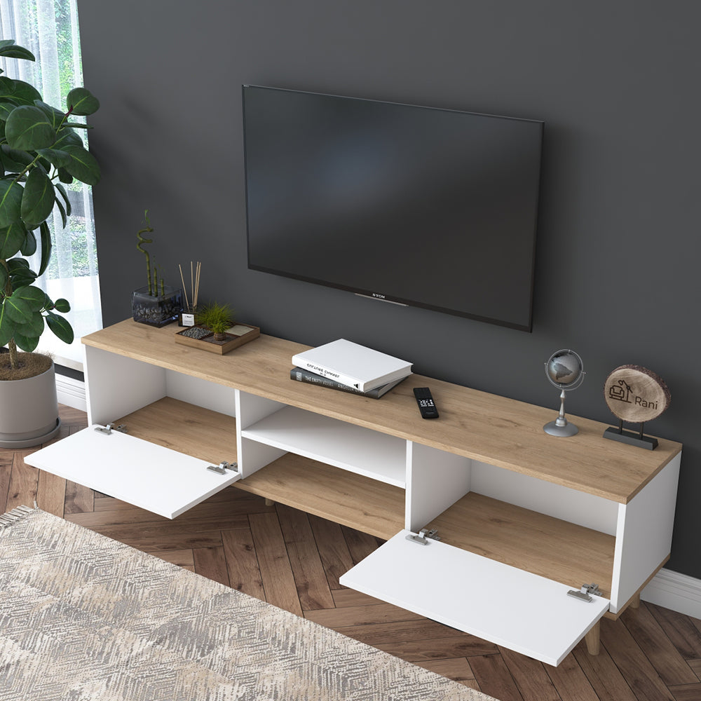 HC Home Canvas Capri TV Stand S-Walnut White and Oak