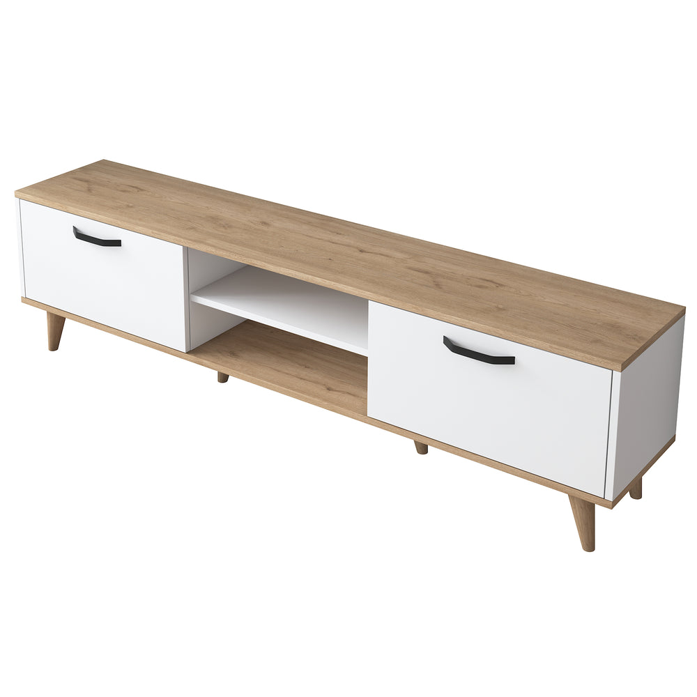 HC Home Canvas Capri TV Stand S-Walnut White and Oak