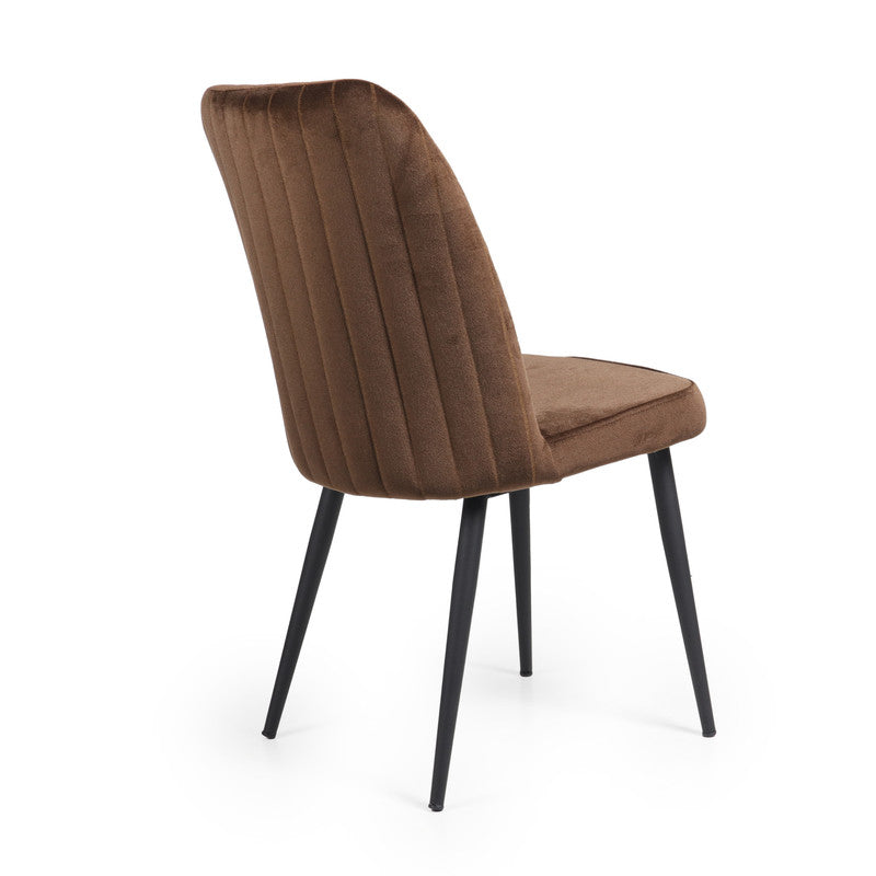 Home Canvas Modern Tufi Dining Room Chairs with Velvet fabric for Living Room | Tufted Armless Kitchen Chairs with Metal Legs Set of 4 - Gold