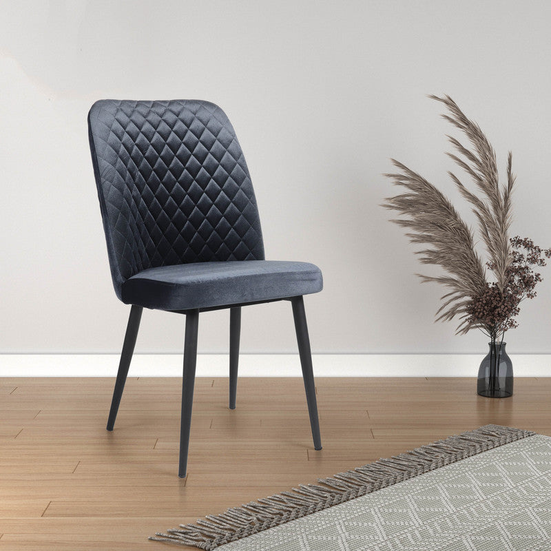 Home Canvas Modern Tufi Dining Room Chairs with Velvet fabric for Living Room | Tufted Armless Kitchen Chairs with Metal Legs Set of 4 - Golden Brown