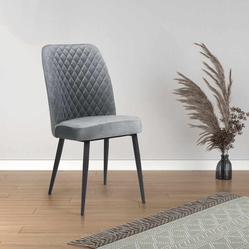 Home Canvas Modern Tufi Dining Room Chairs with Velvet fabric for Living Room | Tufted Armless Kitchen Chairs with Metal Legs Set of 4 - Golden Brown