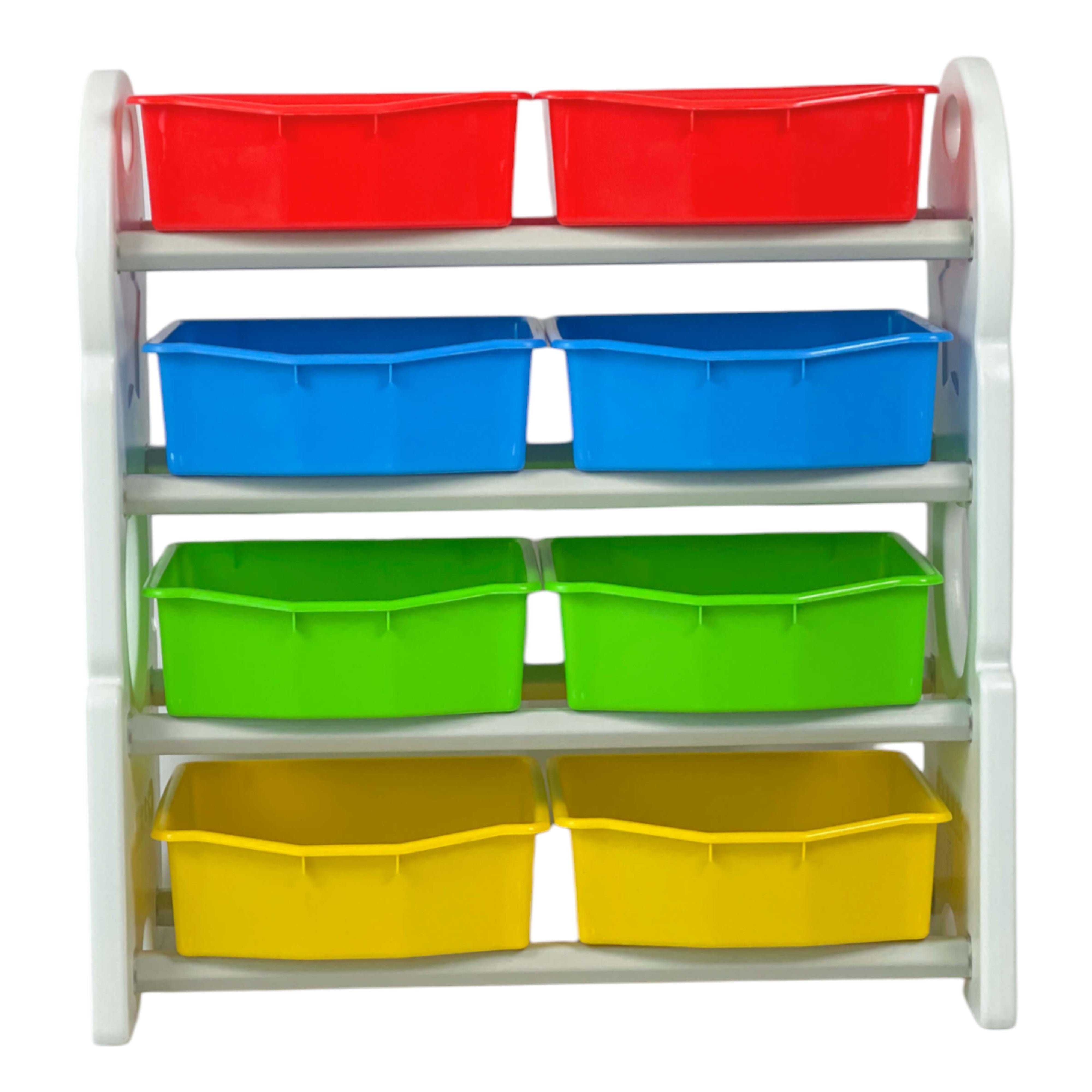 Home Canvas Deluxe Multi-Bin Toy Organizer with Storage Bins | Lightweight Design Toy Storage Box for Kids Play Room - Pink