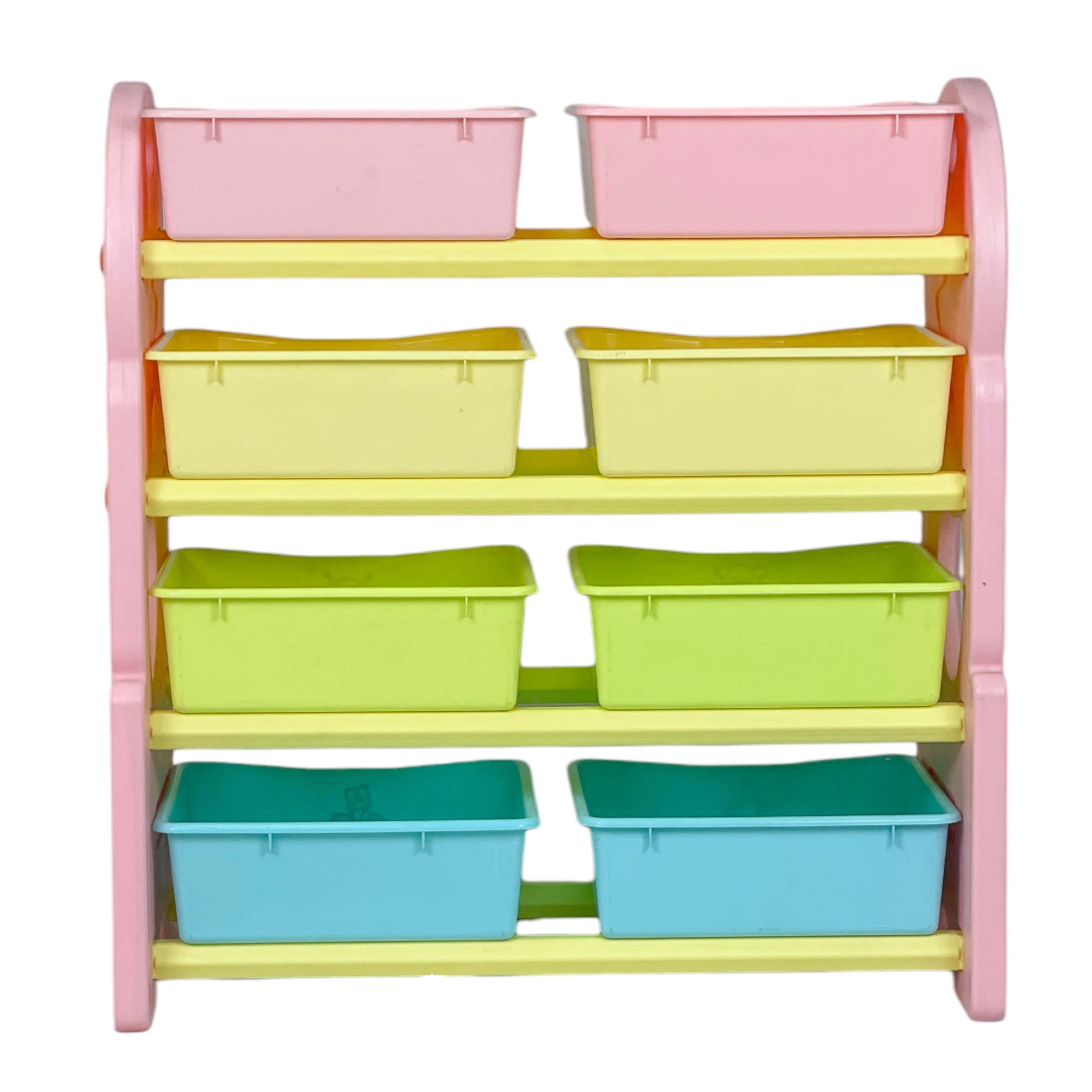 Home Canvas Deluxe Multi-Bin Toy Organizer with Storage Bins | Lightweight Design Toy Storage Box for Kids Play Room - Pink