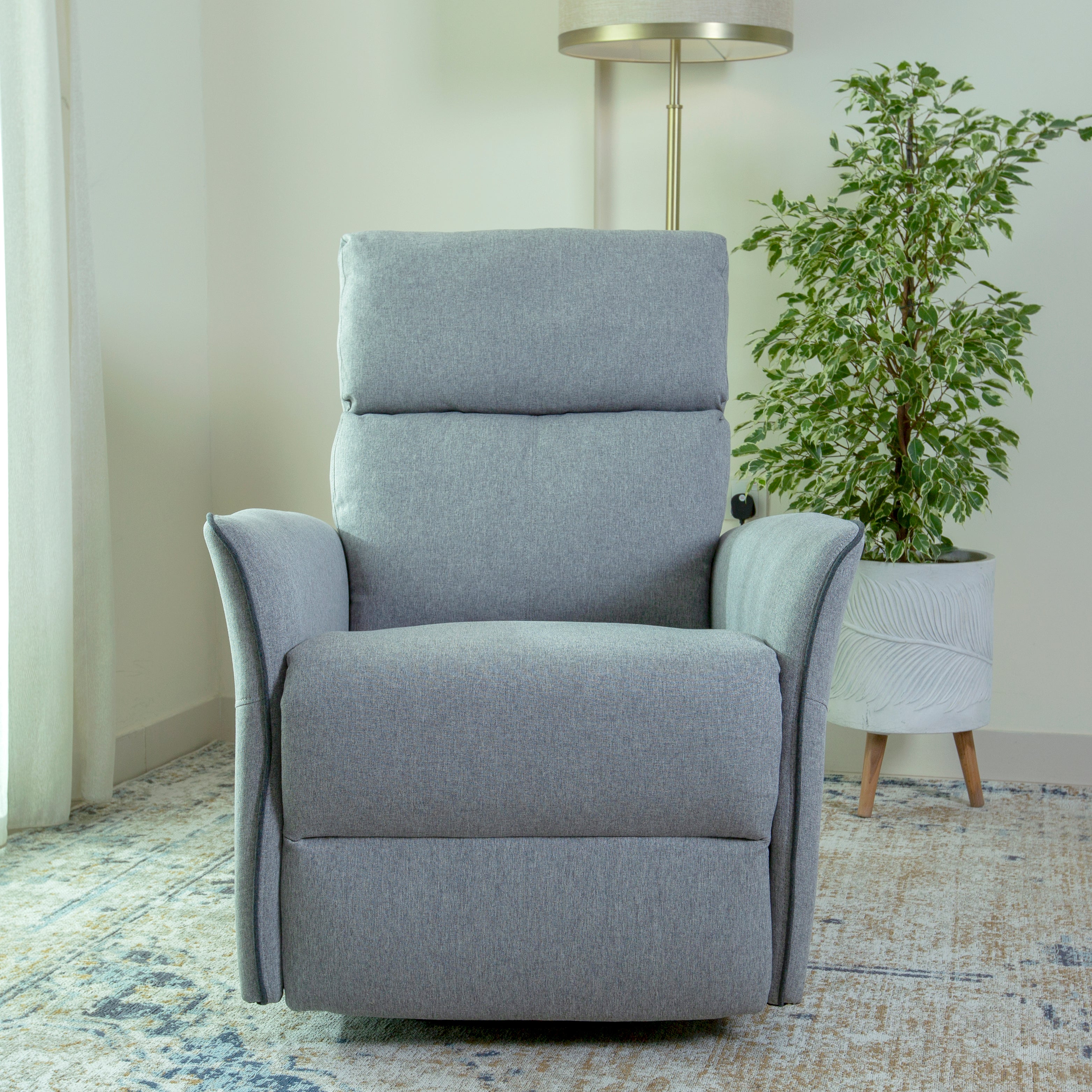 Home Canvas Parma Manual Recliner, Swivel and Rocking Dark Grey
