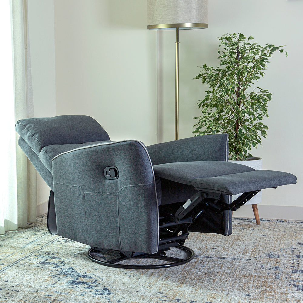 Home Canvas Parma Manual Recliner, Swivel and Rocking Dark Grey
