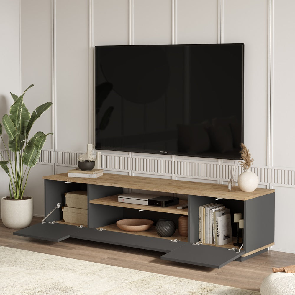 Home Canvas Royal TV Unit Pine and Grey