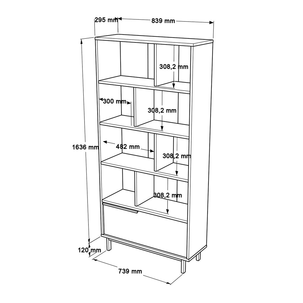 Home Canvas Ocean Book Case Oak