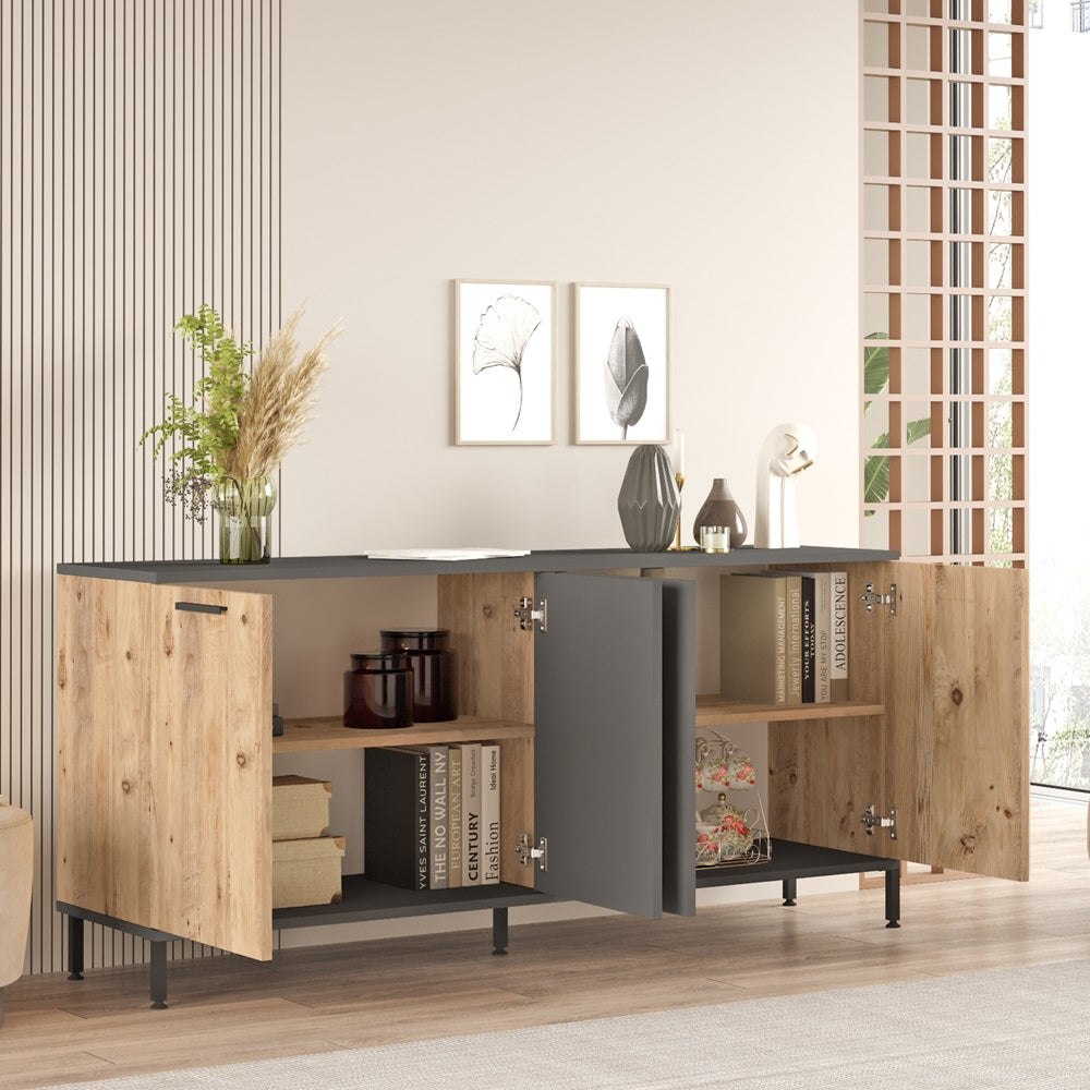 Home Canvas Royal TV Unit Pine and Grey