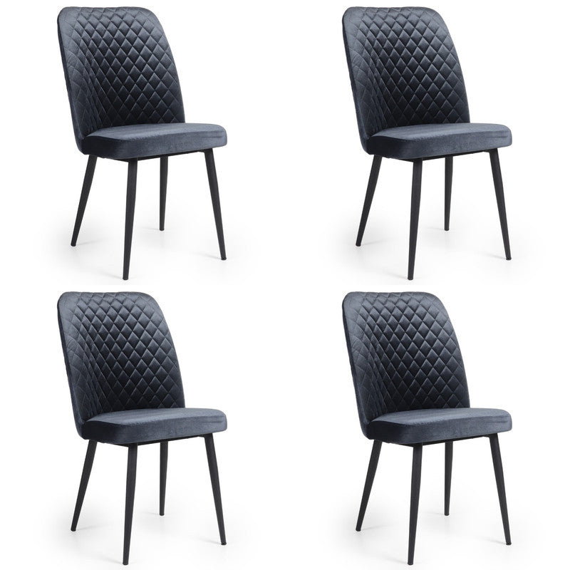 Home Canvas Modern Tufi Dining Room Chairs with Velvet fabric for Living Room | Tufted Armless Kitchen Chairs with Metal Legs Set of 4 - Gold