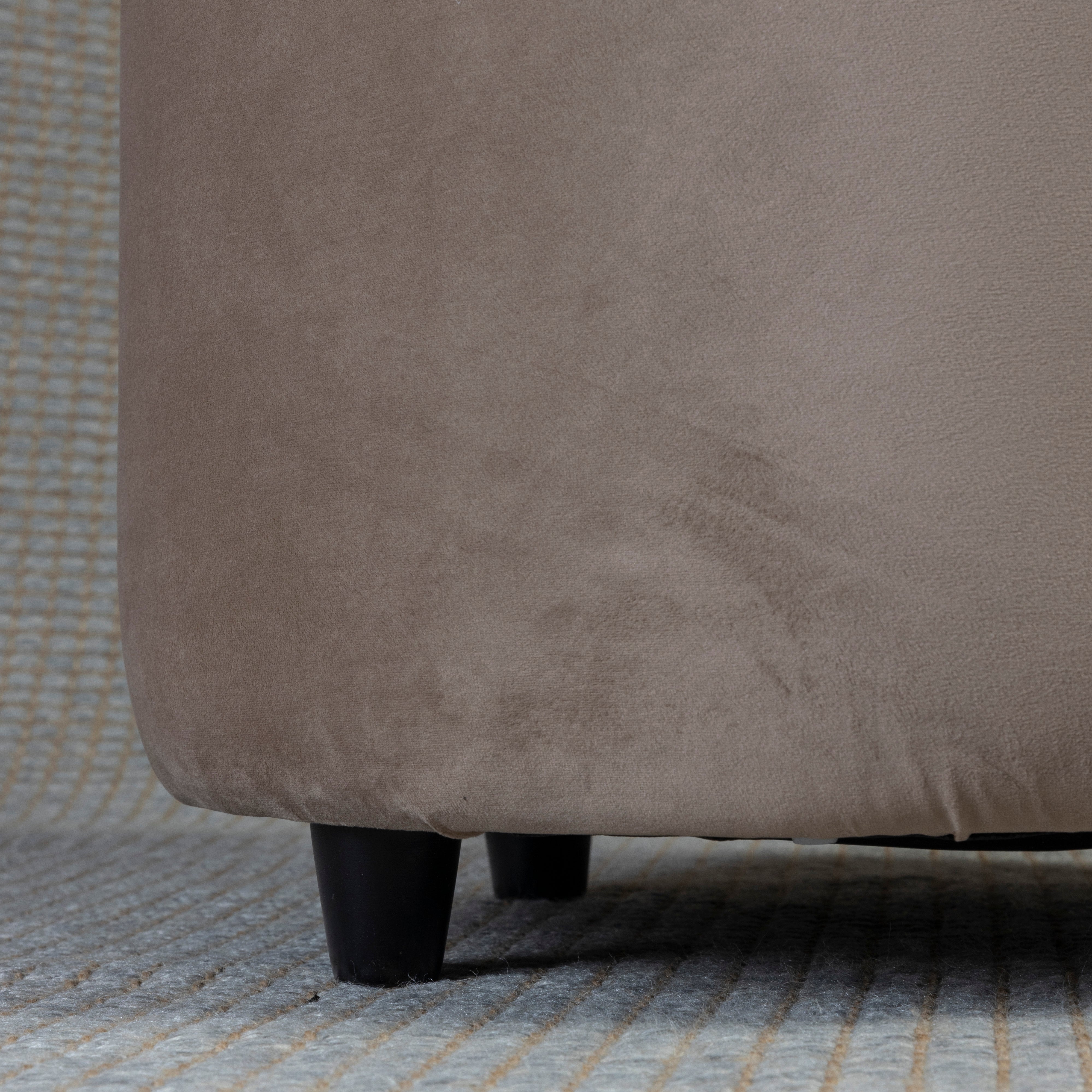 Home Canvas Ellie Pouffe Velvet Fabric 50 cm Dia Grey