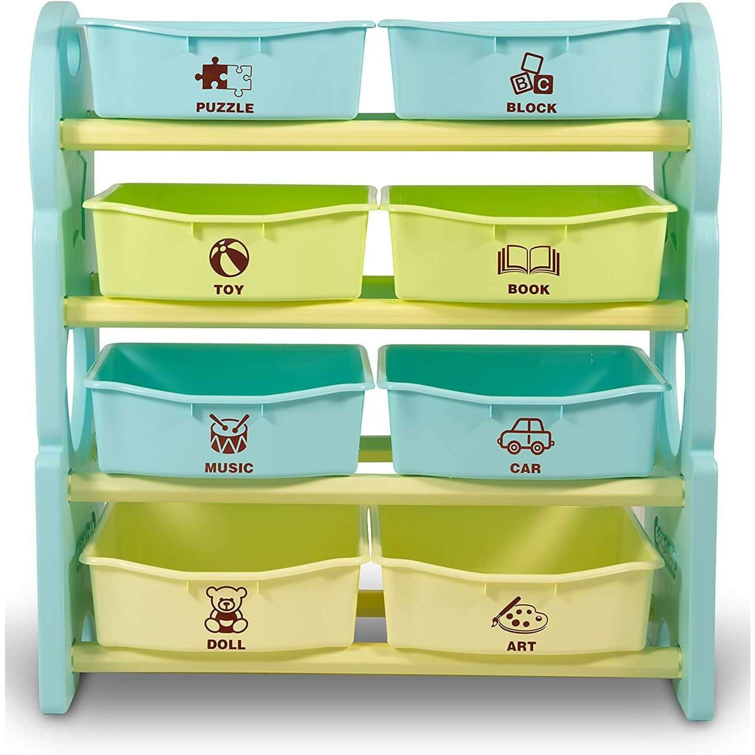 Home Canvas Furniture Trading LLC.Deluxe Multi-Bin Toy Organizer with Storage Bins - Blue Toy Storage Blue