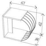 Home Canvas Furniture Trading LLC.Case Accent Side Table Walnut-Chrome Coffee Table