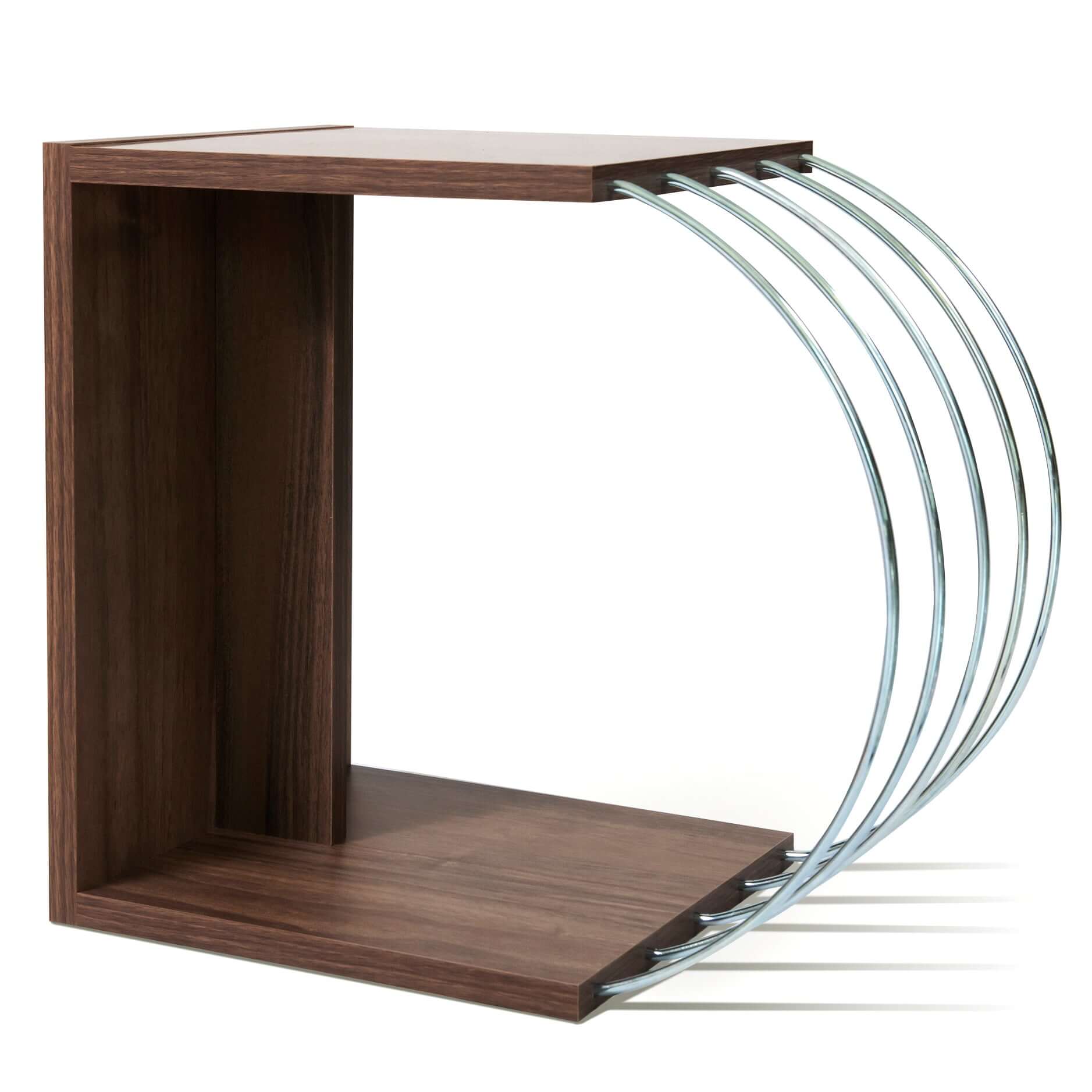 Home Canvas Furniture Trading LLC.Case Accent Side Table Walnut-Chrome Coffee Table