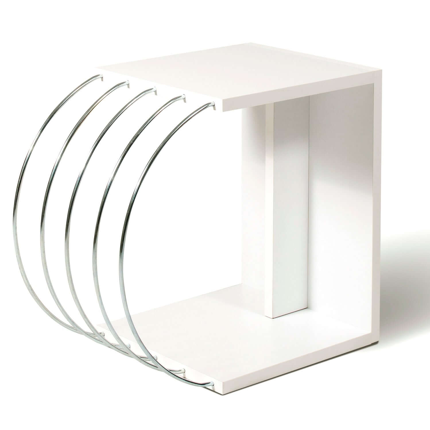 Home Canvas Furniture Trading LLC.Case Accent Side Table Walnut-Chrome Coffee Table White-Chrome