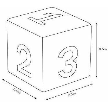 Home Canvas Furniture Trading LLC.Cube Kids Stool Ottoman with Alphabet, Multi Colour Kids Stool