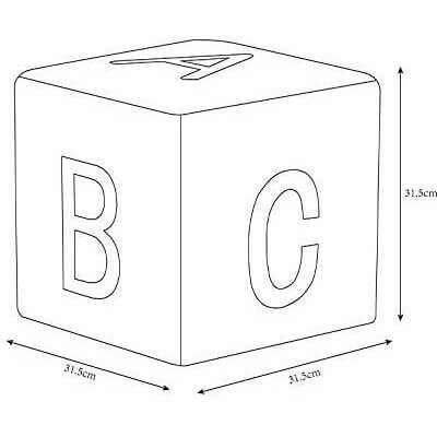 Home Canvas Furniture Trading LLC.Cube Kids Stool Ottoman with Alphabet, Multi Colour Kids Stool