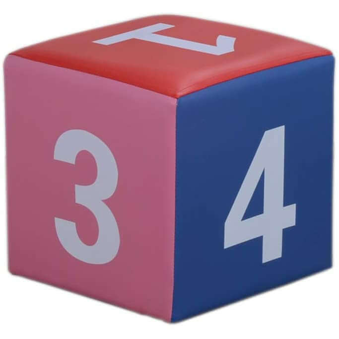 Home Canvas Furniture Trading LLC.Cube Kids Stool Ottoman with Alphabet, Multi Colour Kids Stool Number
