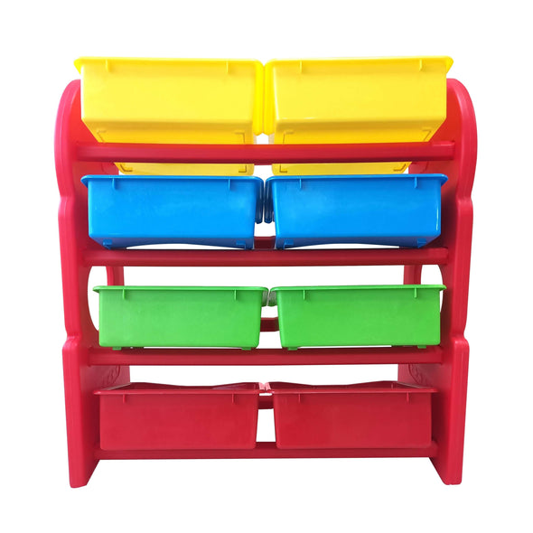 Home Canvas Furniture Trading LLC.Deluxe Multi-Bin Toy Organizer with Storage Bins, Toy Storage Box Red Kids Storage 