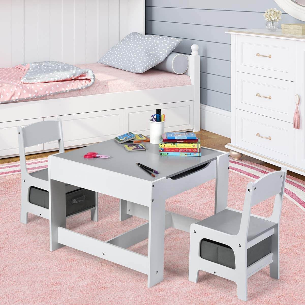 Home CanvasHome Canvas 3 in 1 Activity Table for Kids - Table and Chair Sets for Infants Kids Chair