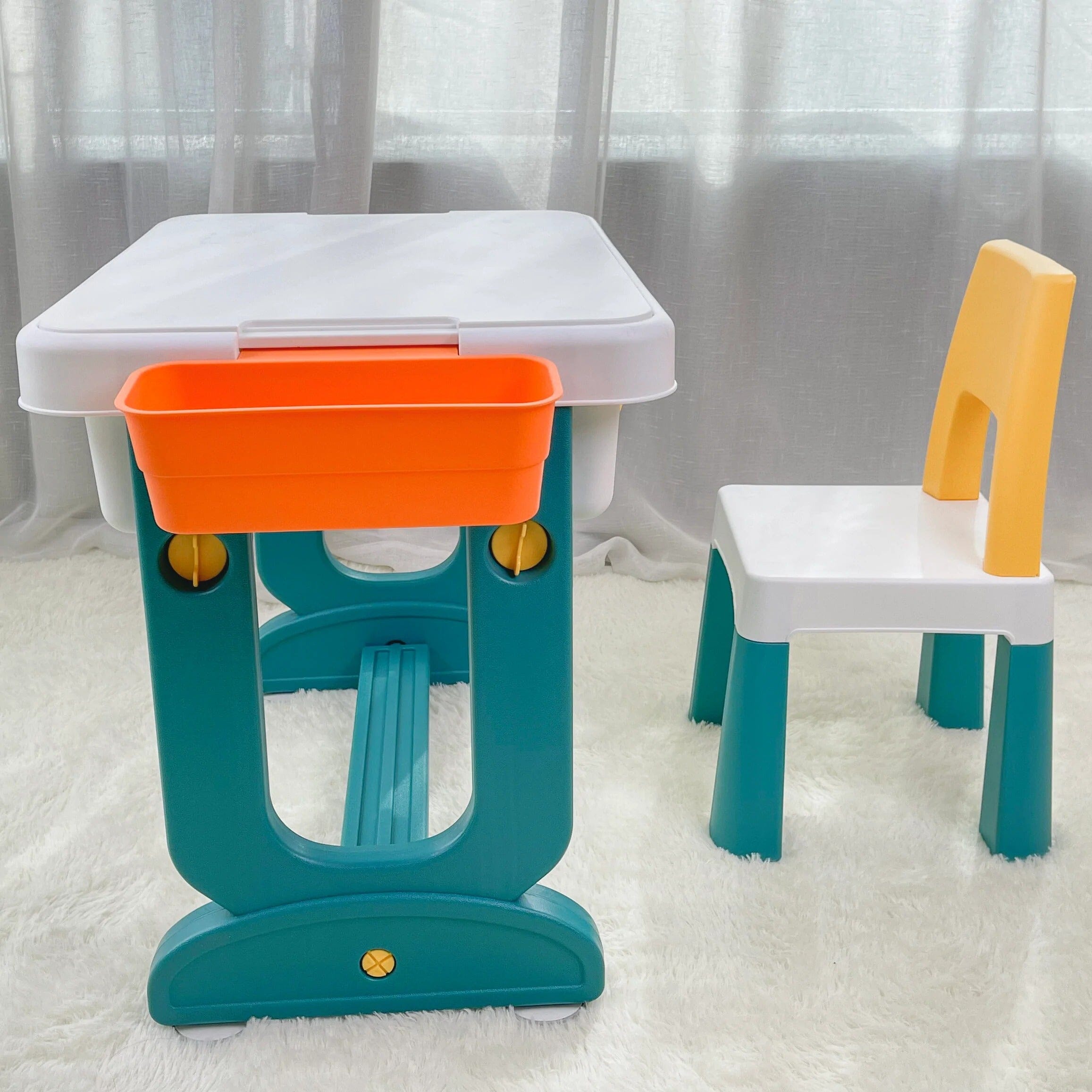 Home CanvasHome Canvas 5-In-1 Children'S Activity Table Play Table Children'S Desk With Storage Space, Children'S Seating Set, Building Block Table, Sand Table, Water Table With Kids Furniture