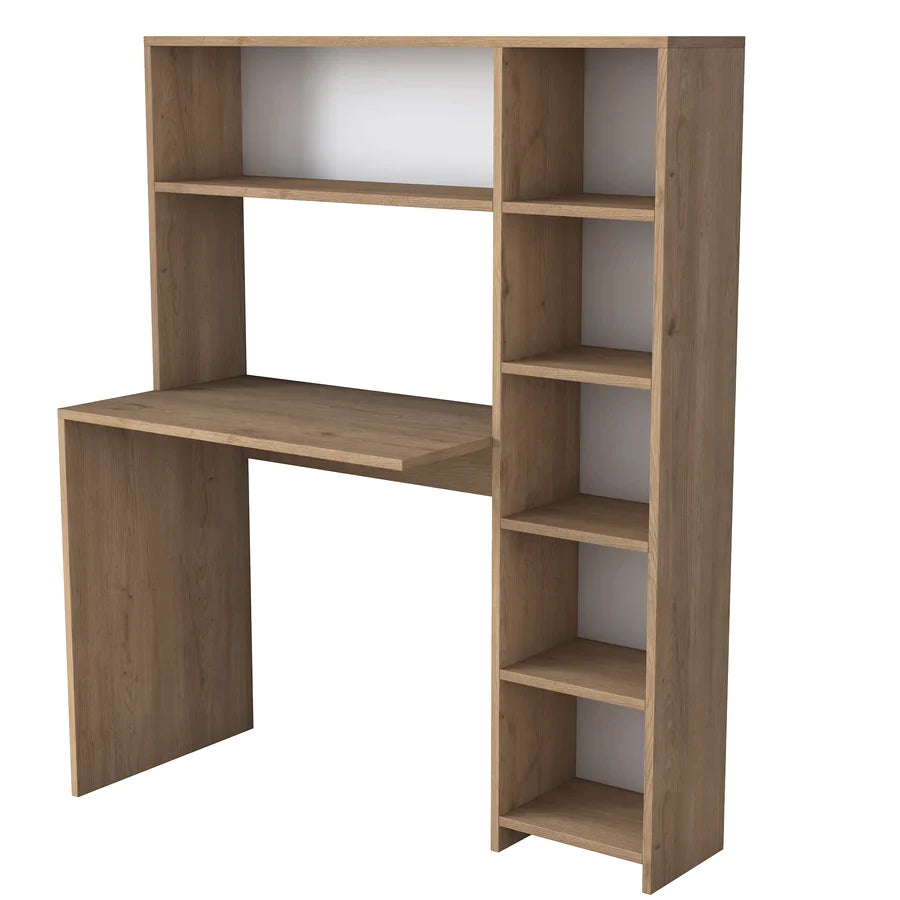 Home Canvas Furniture Trading LLC.Home Canvas Computer Desk with Bookshelf and Shelves - Walnut Computer Table Walnut