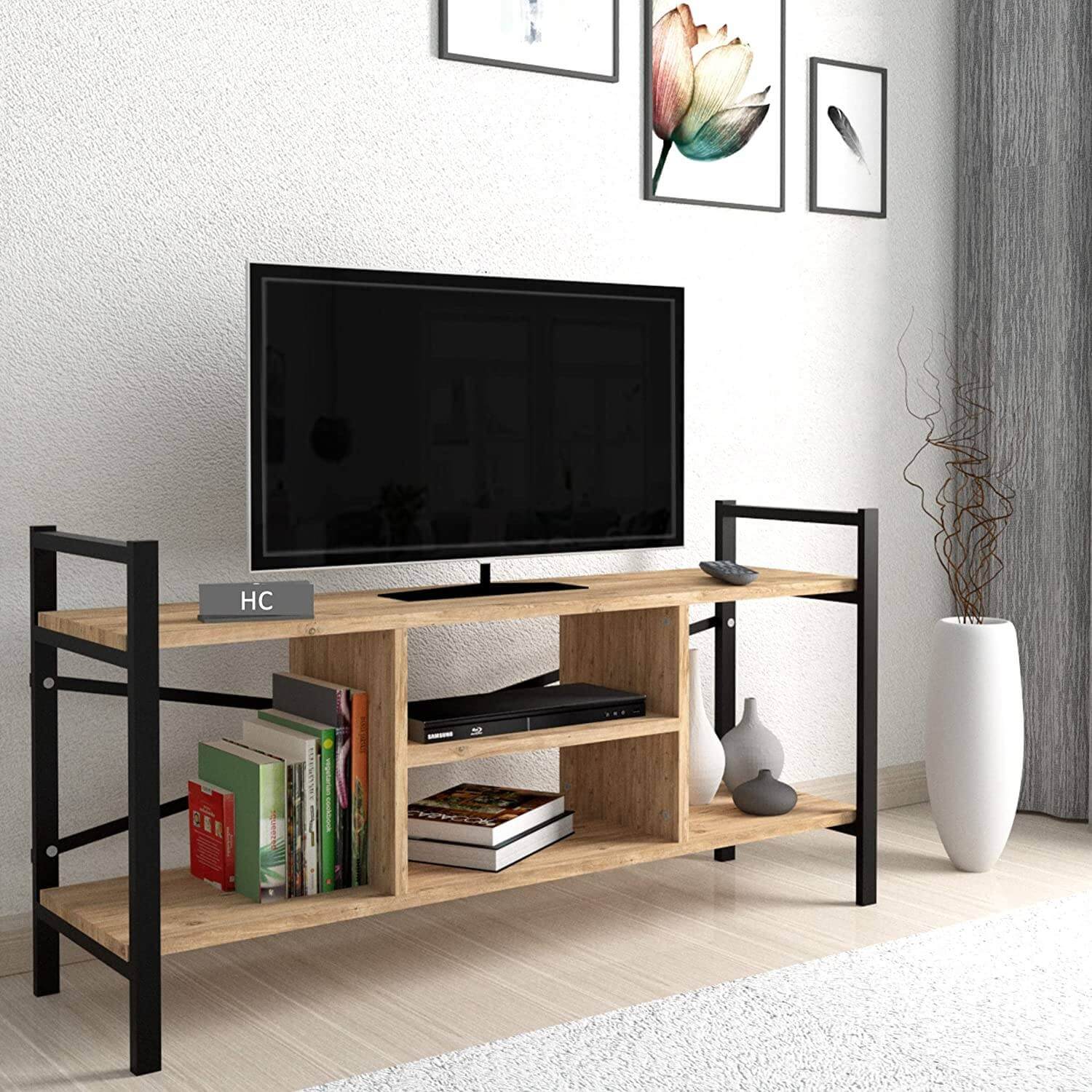 Home CanvasHome Canvas Gila TV Stand 120cm (Oak) Living Room Furniture Sets