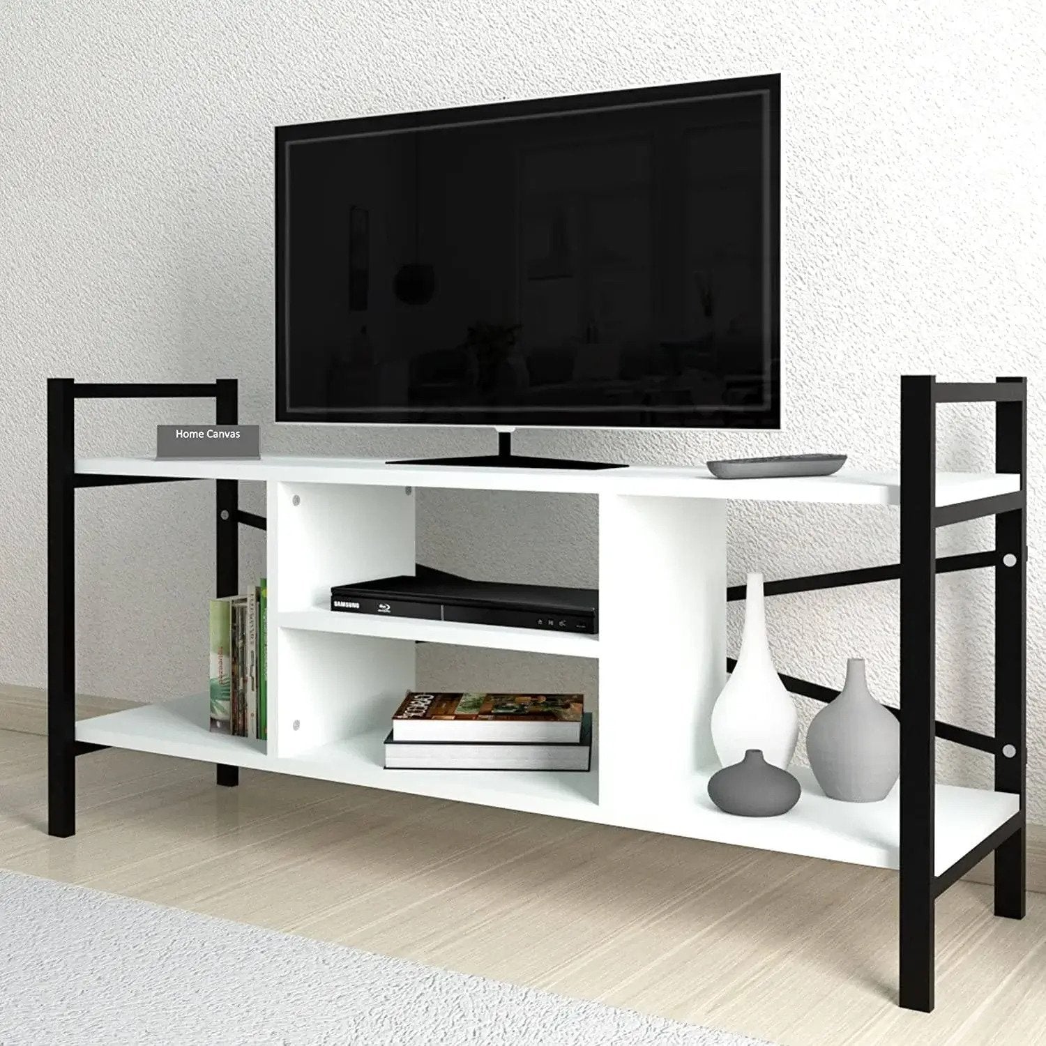 Home CanvasHome Canvas Gila TV Stand 120cm (White) Living Room Furniture Sets