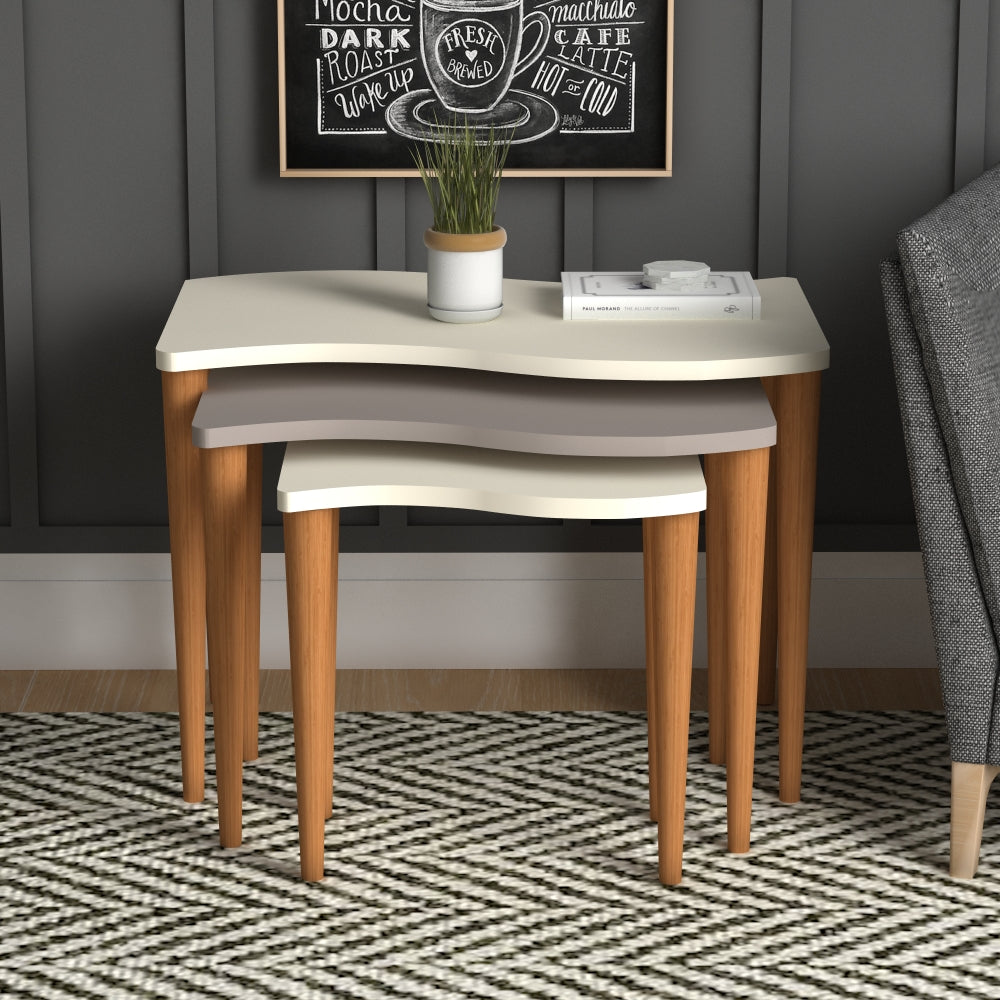 Home CanvasHome Canvas Gofrato Nested Coffee Table - Set of 3 tables for Living Room Coffee Table