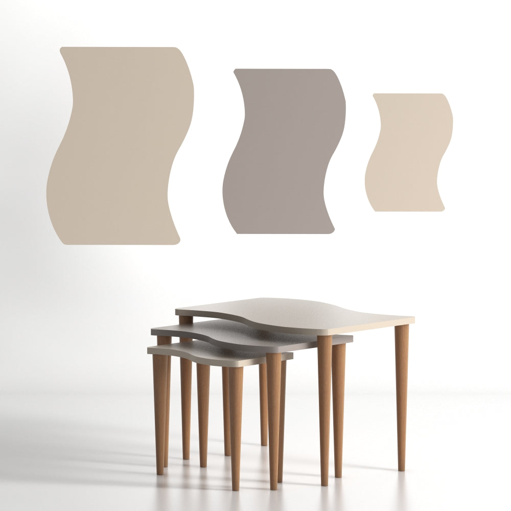 Home CanvasHome Canvas Gofrato Nested Coffee Table - Set of 3 tables for Living Room Coffee Table
