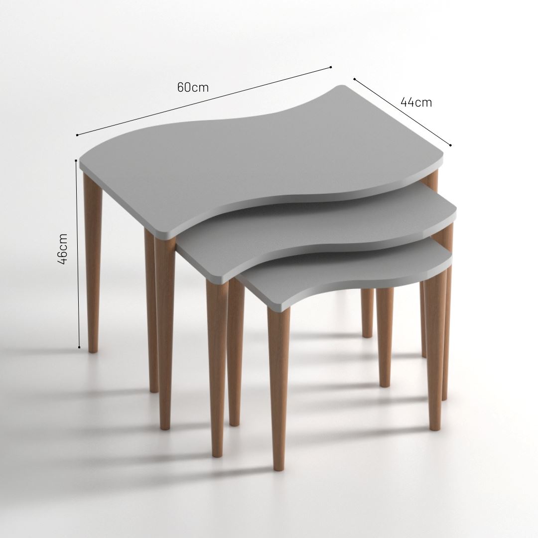 Home CanvasHome Canvas Gofrato Nested Coffee Table - Set of 3 tables for Living Room Coffee Table
