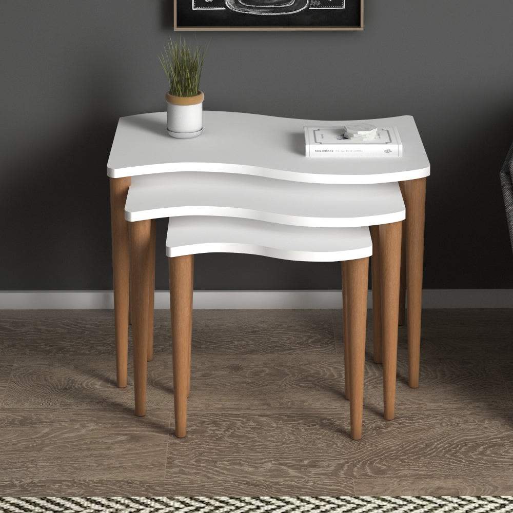 Home CanvasHome Canvas Gofrato Nested Coffee Table - Set of 3 tables for Living Room Coffee Table