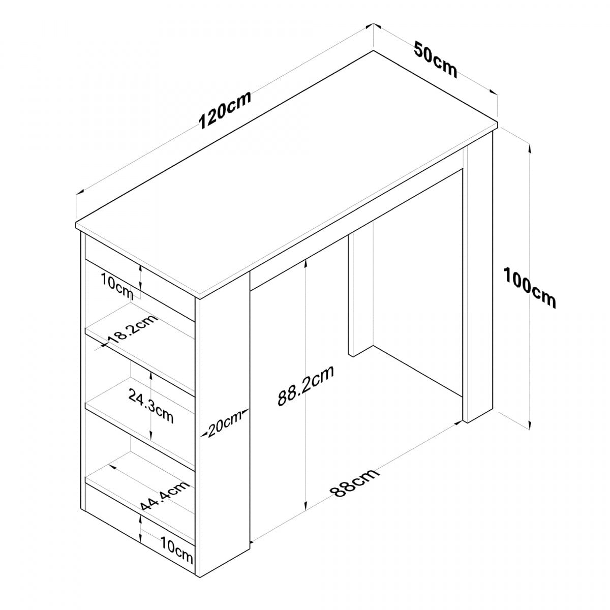Home Canvas Furniture Trading LLC.Home Canvas Kitchen Table Bar Table S-Walnut and White Kitchen Table
