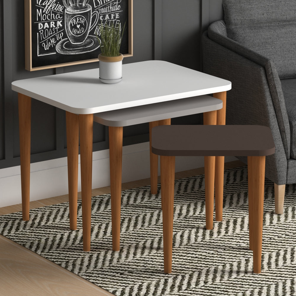 Home CanvasHome Canvas Letto Nest of 3 Tables - Coffee Table for Living Room Coffee Table