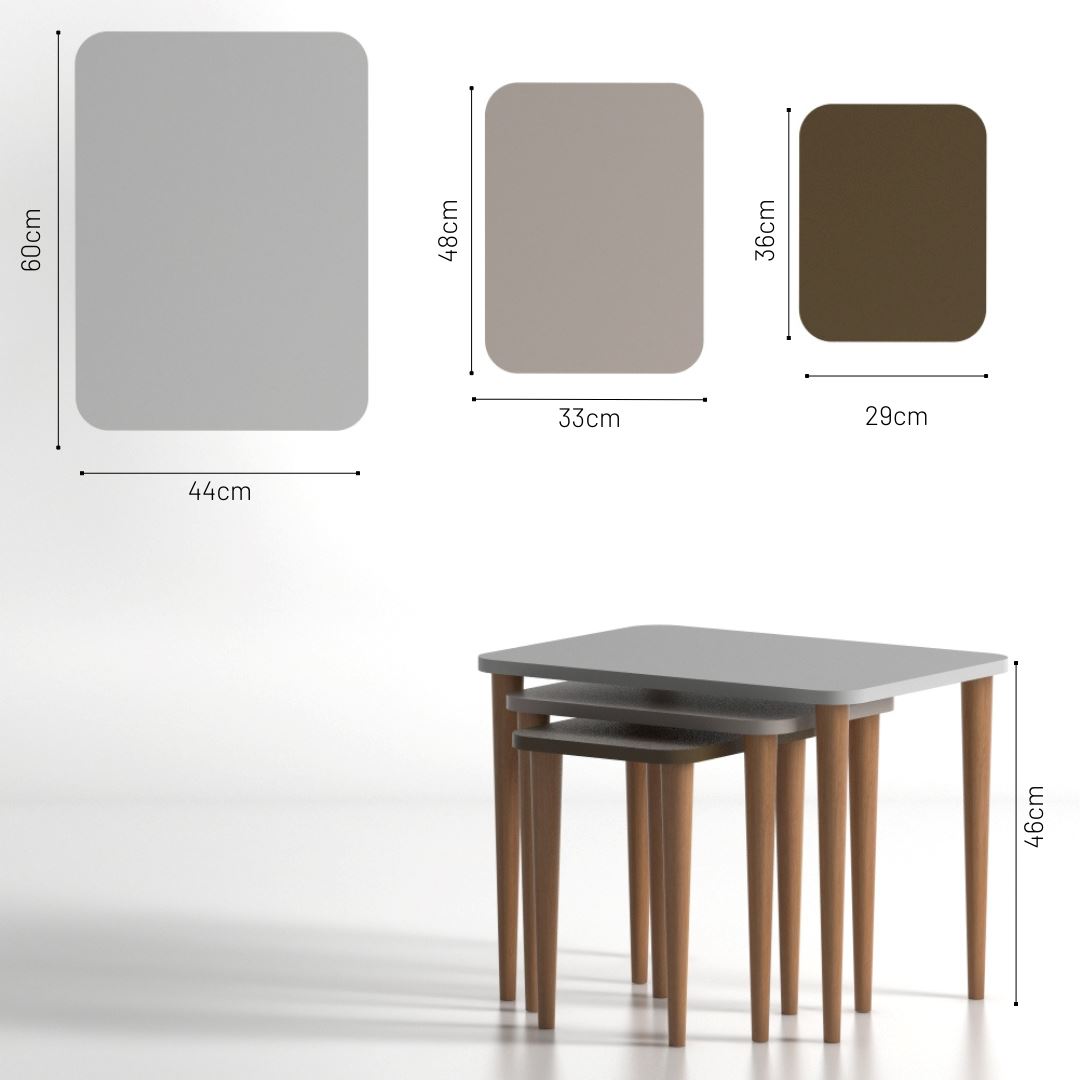 Home CanvasHome Canvas Letto Nest of 3 Tables - Coffee Table for Living Room Coffee Table