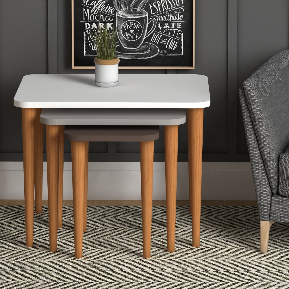 Home CanvasHome Canvas Letto Nest of 3 Tables - Coffee Table for Living Room Coffee Table